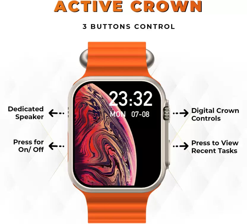 Gizmore Vogue 1.95 AOD 600 NITS | 320 X 385 PX HD Display Bluetooth Calling Smartwatch (Orange Strap, Free Size) Gizmore Vogue 1.95 AOD 600 NITS | 320 X 385 PX HD Display Bluetooth Calling Smartwatch (Orange Strap, Free Size)